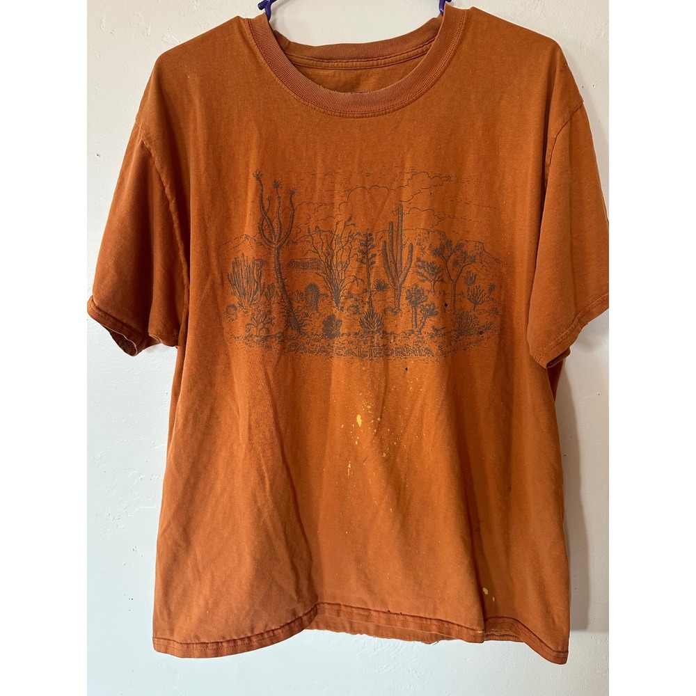Vintage Baja California Desert Cactus Graphic T-Shirt Burnt Orange Thrashed L